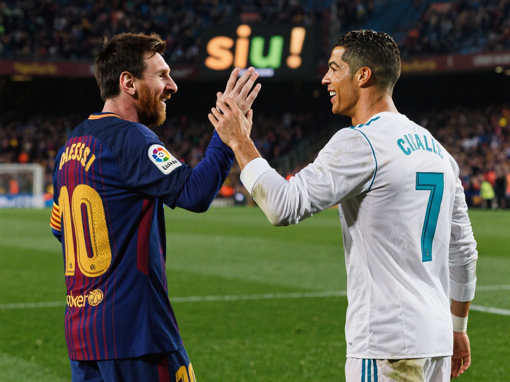 当着梅西面模仿C罗动作:死忠粉解释多年等待 梅西与C罗之间的对决已经成为现代足球中不